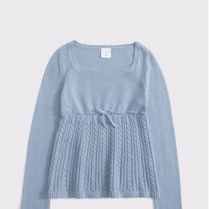 NWT Abercrombie Kids Light Blue Cable Knit Sweater